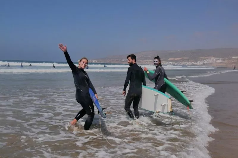 Campo de surf em Marrocos
